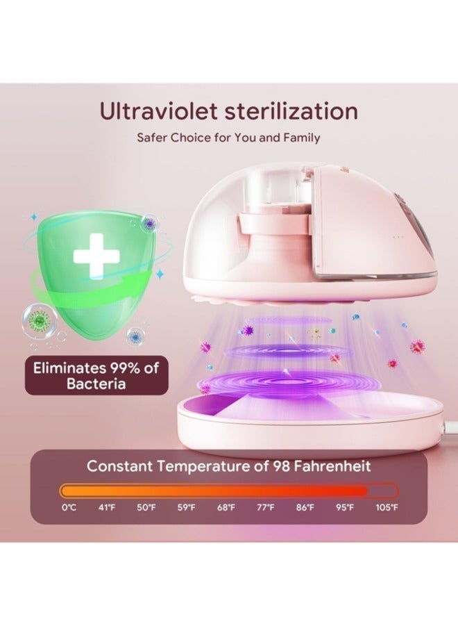 جي سي سي جوو شفاط حليب الثدي, جونيس مضخة ثدي,  مضخة ثدي قابلة للارتداء مع تعقيم بالأشعة فوق البنفسجية، مضخة ثدي كهربائية مع قاعدة مدفأة، 4 أوضاع و 12 مستويات، قاعدة مدفأة مقاومة للغبار، توجيهات صوتية تلقائية، شاشة LED، وظيفة ذاكرة - Image 4